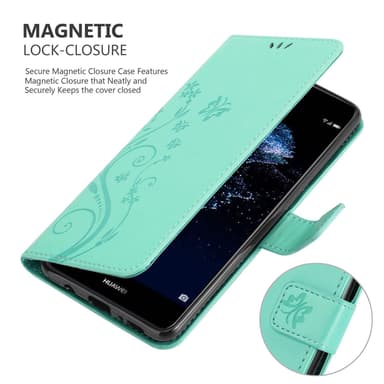 Huawei P10 LITE Suojakuori Lompakkokotelo (Turkoosi)