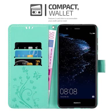 Huawei P10 LITE Suojakuori Lompakkokotelo (Turkoosi)