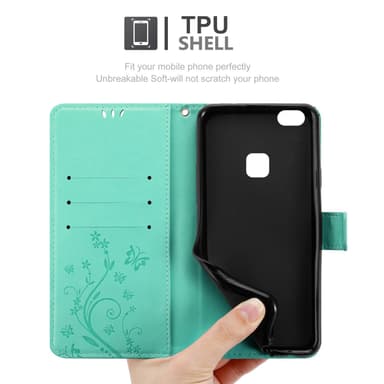 Huawei P10 LITE Suojakuori Lompakkokotelo (Turkoosi)