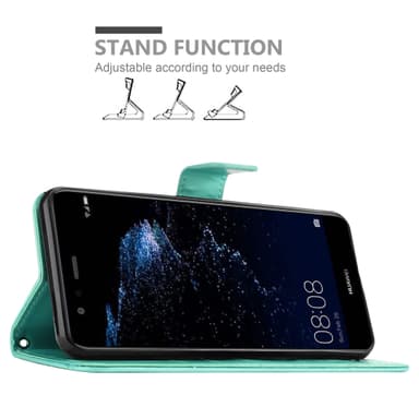 Huawei P10 LITE Suojakuori Lompakkokotelo (Turkoosi)