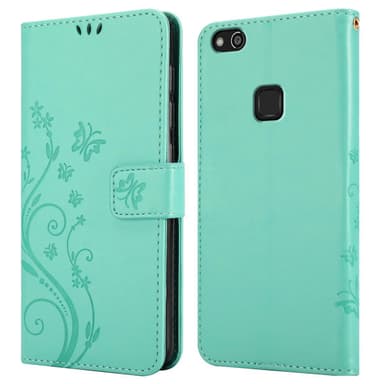 Huawei P10 LITE Suojakuori Lompakkokotelo (Turkoosi)