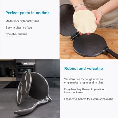 Tortilla Press Empanada valmistettu raudasta (musta)