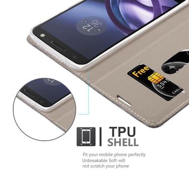 Motorola MOTO Z Suojakuori Lompakkokotelo (harmaa)
