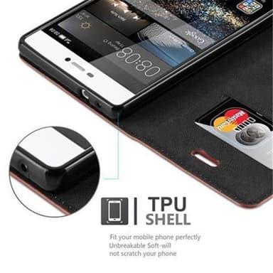 Huawei P8 Suojakuori Lompakkokotelo (Ruskea)