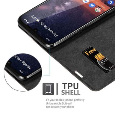 Nokia 3.2 Suojakuori Lompakkokotelo (Ruskea)