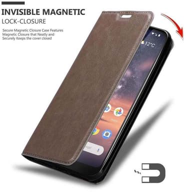 Nokia 3.2 Suojakuori Lompakkokotelo (Ruskea)