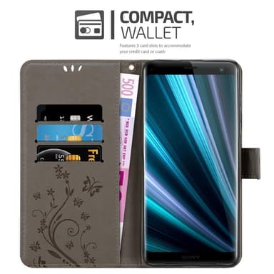 Sony Xperia XZ3 Suojakuori Lompakkokotelo (harmaa)