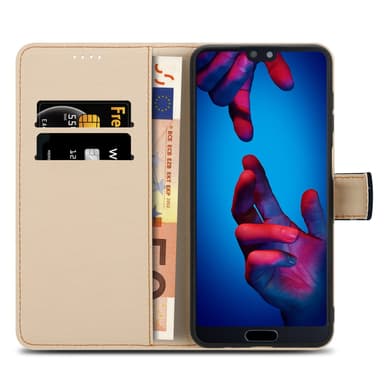 Huawei P20 Suojakuori Lompakkokotelo (Musta)