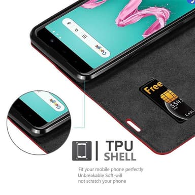 WIKO LENNY 5 Suojakuori Lompakkokotelo (Punainen)