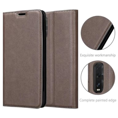 Oppo FIND X2 Suojakuori Lompakkokotelo (Ruskea)