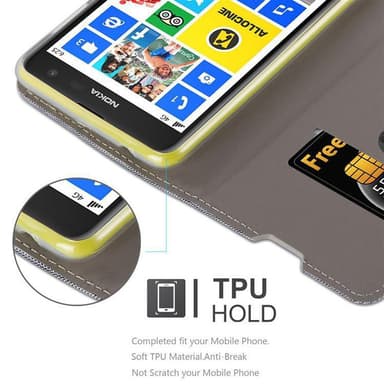 Nokia Lumia 625 Suojakuori Lompakkokotelo (harmaa)