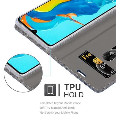 Huawei P30 LITE Suojakuori Lompakkokotelo (Sininen)