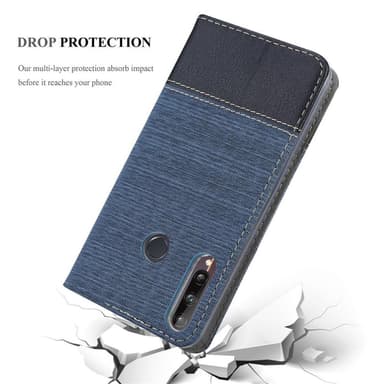 Huawei P40 LITE E Suojakuori Lompakkokotelo (Sininen)
