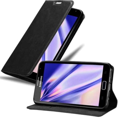 Samsung Galaxy NOTE 1 Suojakuori Lompakkokotelo (Musta)