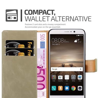 Huawei MATE 9 Suojakuori Lompakkokotelo (Ruskea)