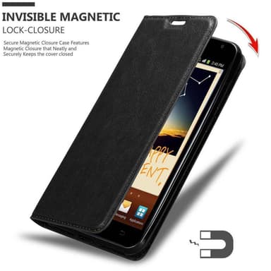 Samsung Galaxy NOTE 1 Suojakuori Lompakkokotelo (Musta)