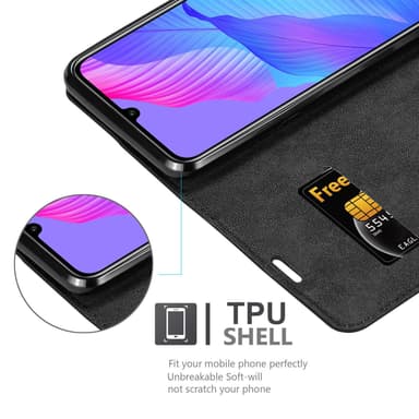 Huawei P SMART S Suojakuori Lompakkokotelo (Musta)