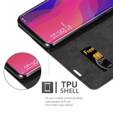 Oppo FIND X Suojakuori Lompakkokotelo (Ruskea)