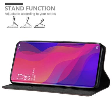 Oppo FIND X Suojakuori Lompakkokotelo (Ruskea)