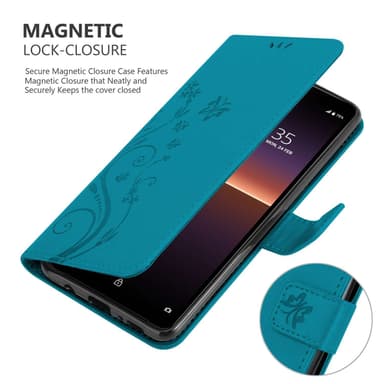 Sony Xperia 10 II Suojakuori Lompakkokotelo (Sininen)