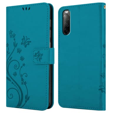 Sony Xperia 10 II Suojakuori Lompakkokotelo (Sininen)