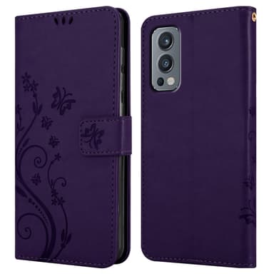 OnePlus Nord 2 5G Suojakuori Lompakkokotelo (Violetti)