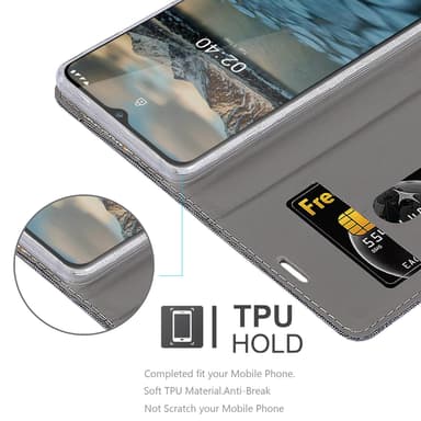 Nokia 2.4 Suojakuori Lompakkokotelo (harmaa)