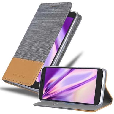 Alcatel 1 2019 Suojakuori Lompakkokotelo (harmaa)