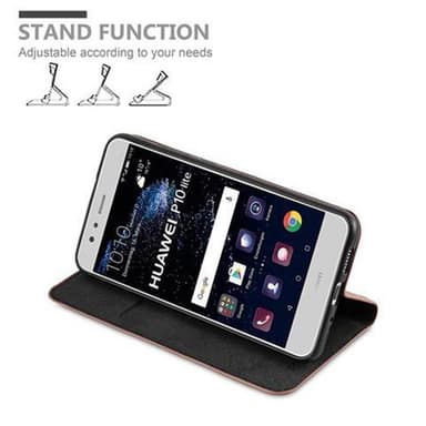 Huawei P10 LITE Suojakuori Lompakkokotelo (Ruskea)