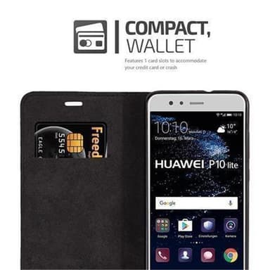 Huawei P10 LITE Suojakuori Lompakkokotelo (Ruskea)
