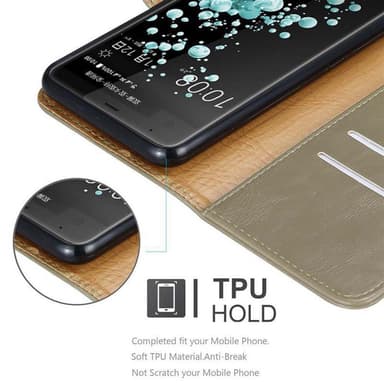 HTC U ULTRA Suojakuori Lompakkokotelo (Ruskea)