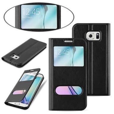 Lompakkokotelo Samsung Galaxy S6 EDGE Case (Musta)