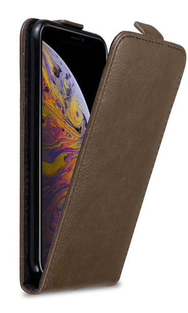 iPhone XS MAX Suojakuori Lompakkokotelo (Ruskea)