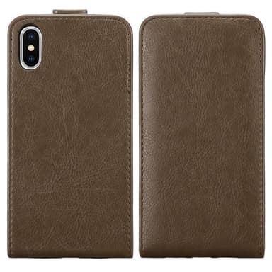 iPhone XS MAX Suojakuori Lompakkokotelo (Ruskea)
