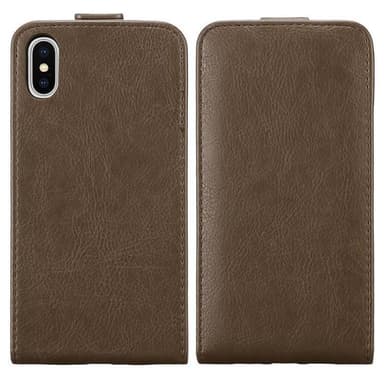 iPhone XS MAX Suojakuori Lompakkokotelo (Ruskea)
