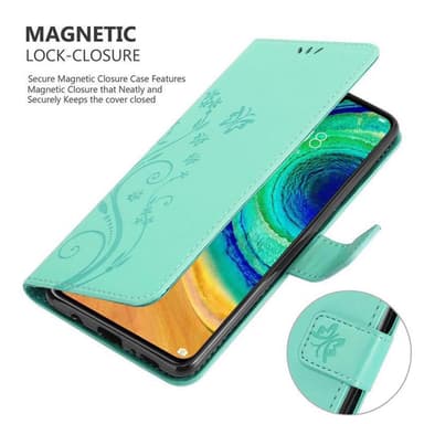 Huawei MATE 30 Suojakuori Lompakkokotelo (Turkoosi)