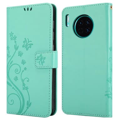 Huawei MATE 30 Suojakuori Lompakkokotelo (Turkoosi)