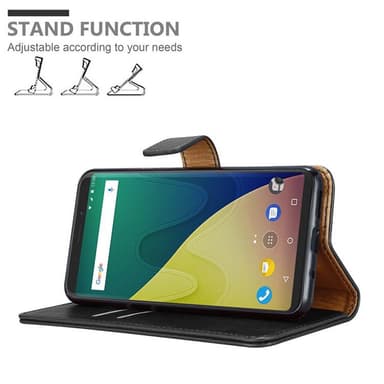 WIKO VIEW XL Suojakuori Lompakkokotelo (Musta)