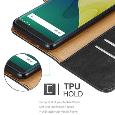 WIKO VIEW XL Suojakuori Lompakkokotelo (Musta)