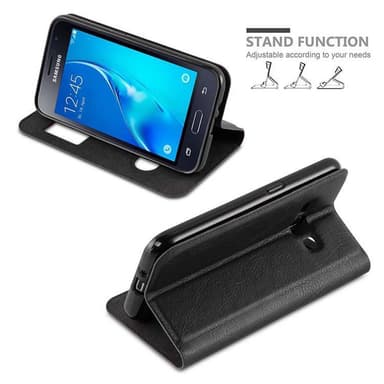 Lompakkokotelo Samsung Galaxy J1 2015 Case (Musta)