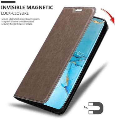 Oppo FIND X2 PRO Suojakuori Lompakkokotelo (Ruskea)