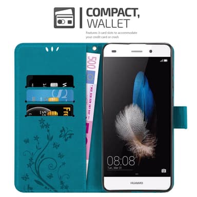 Huawei P8 LITE 2015 Suojakuori Lompakkokotelo (Sininen)