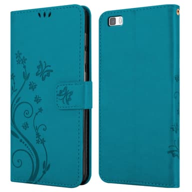 Huawei P8 LITE 2015 Suojakuori Lompakkokotelo (Sininen)
