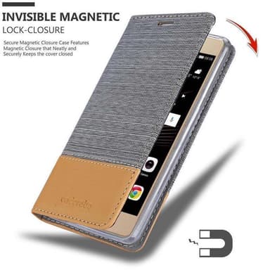 Huawei P8 MAX Suojakuori Lompakkokotelo (harmaa)