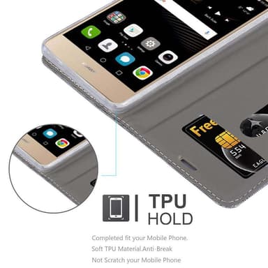 Huawei P8 MAX Suojakuori Lompakkokotelo (harmaa)
