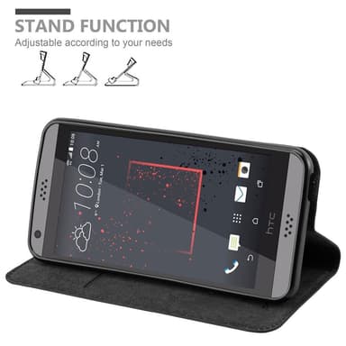 HTC Desire 530 / 630 Suojakuori Lompakkokotelo (Musta)