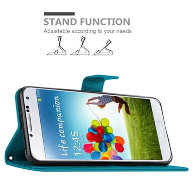 Samsung Galaxy S4 Suojakuori Lompakkokotelo (Sininen)
