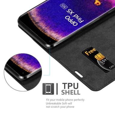 Oppo FIND X5 Suojakuori Lompakkokotelo (Musta)