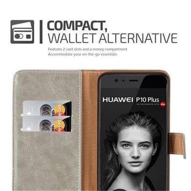 Huawei P10 PLUS Suojakuori Lompakkokotelo (Ruskea)