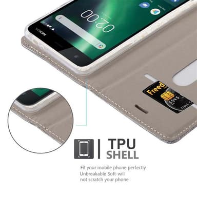 Nokia 2 2017 Suojakuori Lompakkokotelo (harmaa)